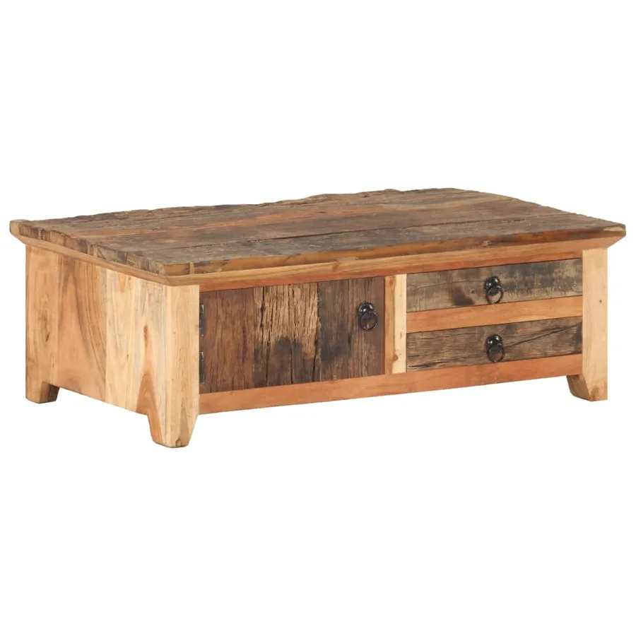 Table basse 90x50x31 cm Bois de récupération massif - 11