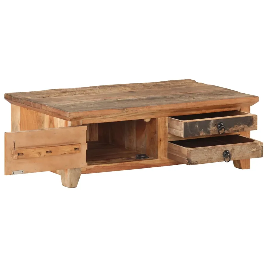 Table basse 90x50x31 cm Bois de récupération massif - 2