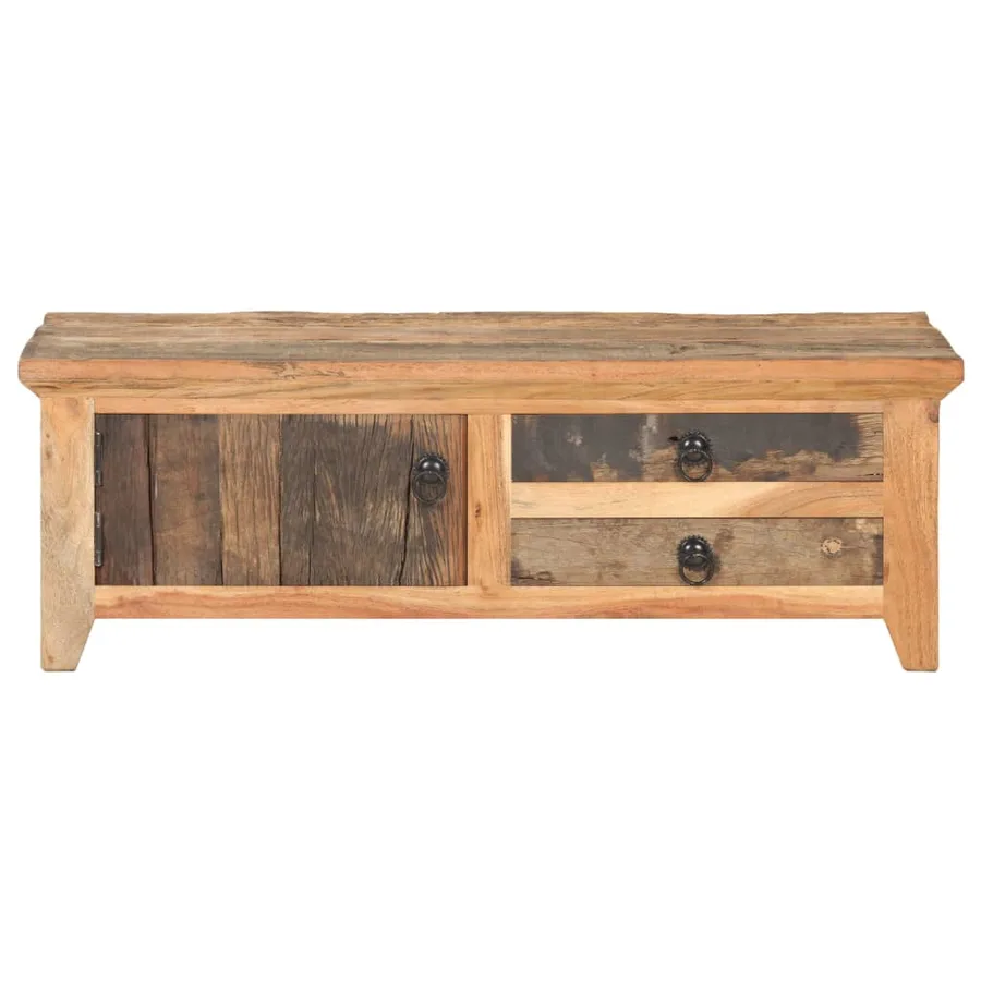 Table basse 90x50x31 cm Bois de récupération massif - 3