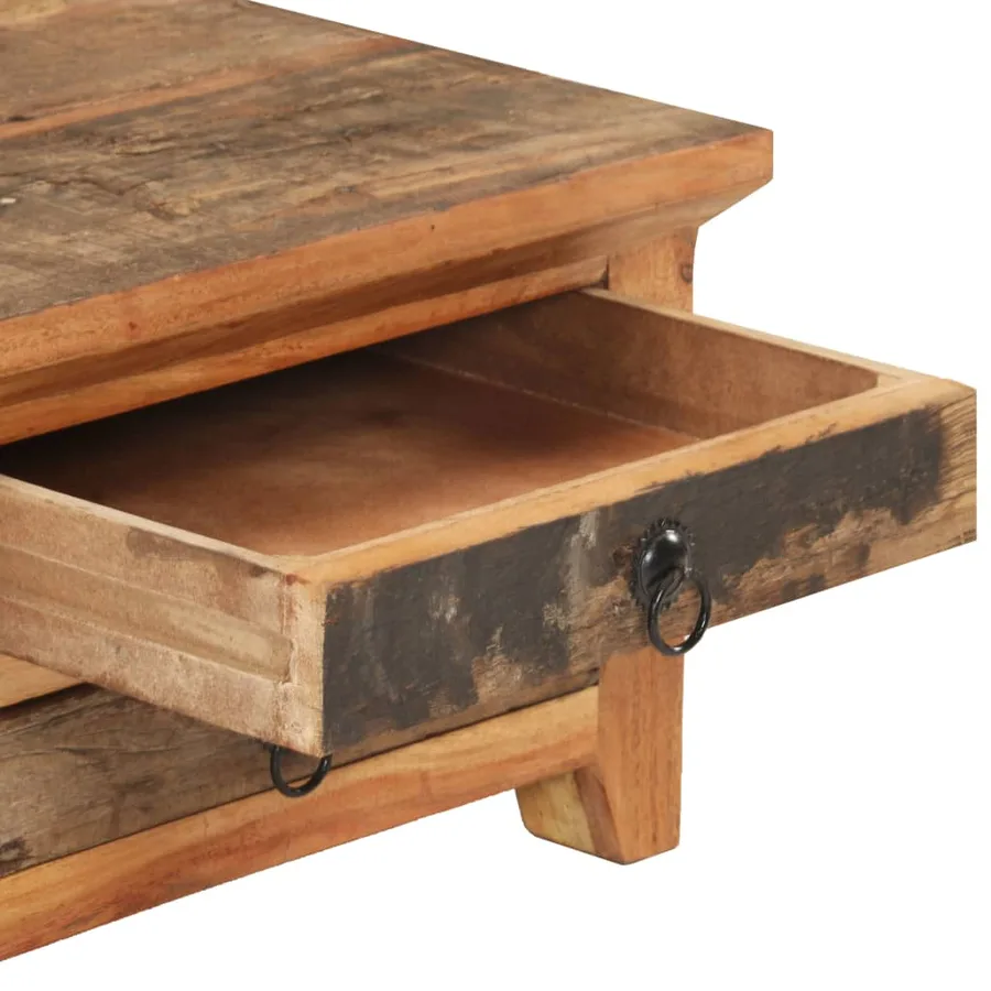 Table basse 90x50x31 cm Bois de récupération massif - 6
