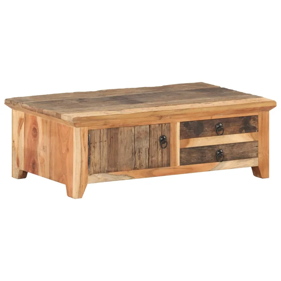 Table basse 90x50x31 cm Bois de récupération massif - 8