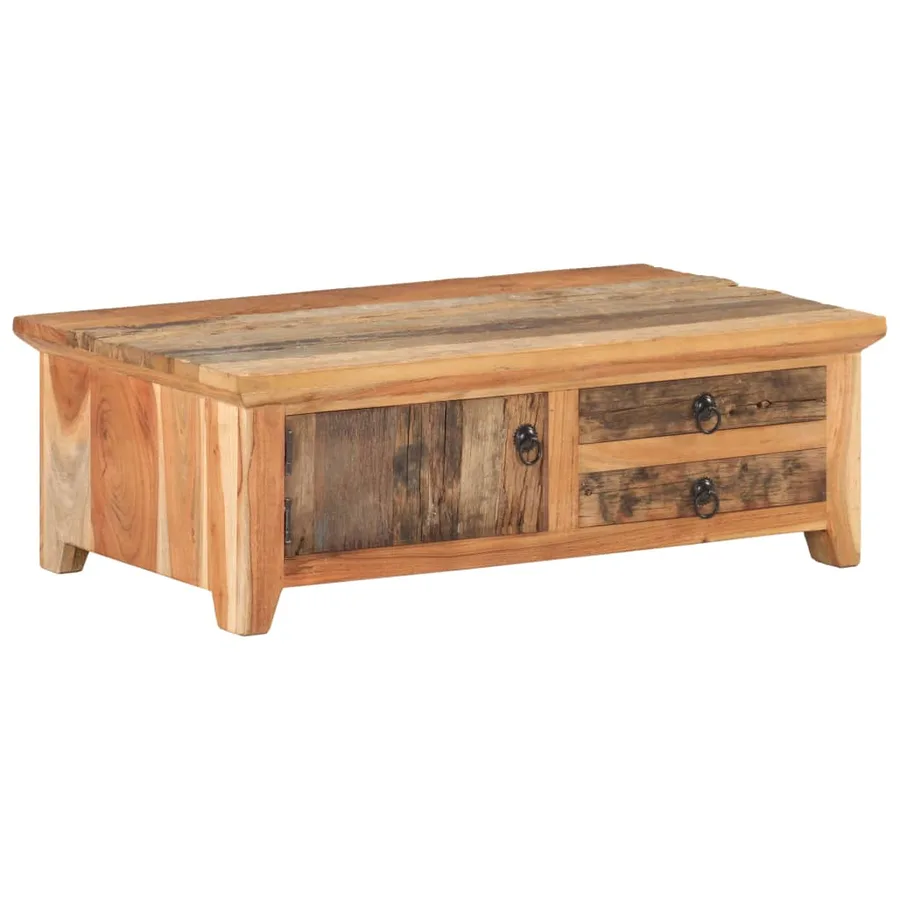 Table basse 90x50x31 cm Bois de récupération massif - 9