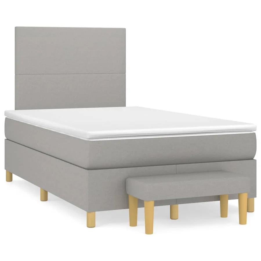 Sommier à lattes de lit avec matelas Gris clair 120x200cm Tissu - 2