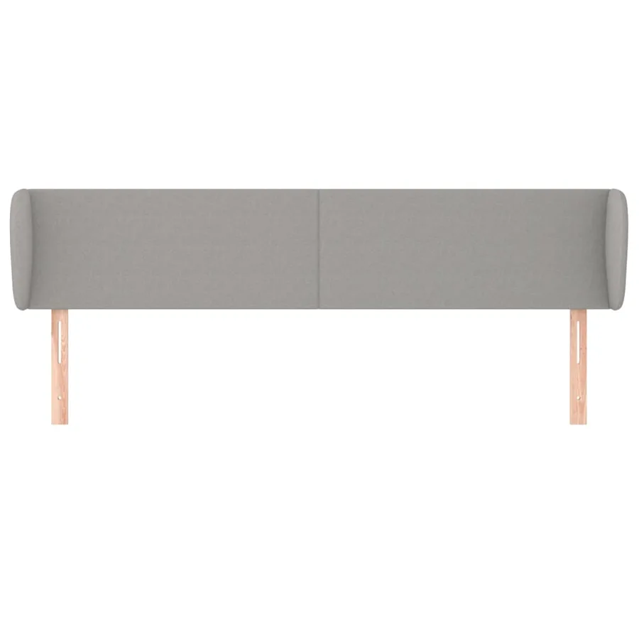 Tête de lit avec oreilles Gris clair 203x23x78/88 cm Tissu - 3