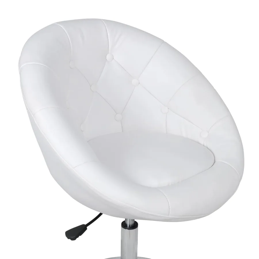 Tabourets de bar lot de 2 blanc similicuir - 6