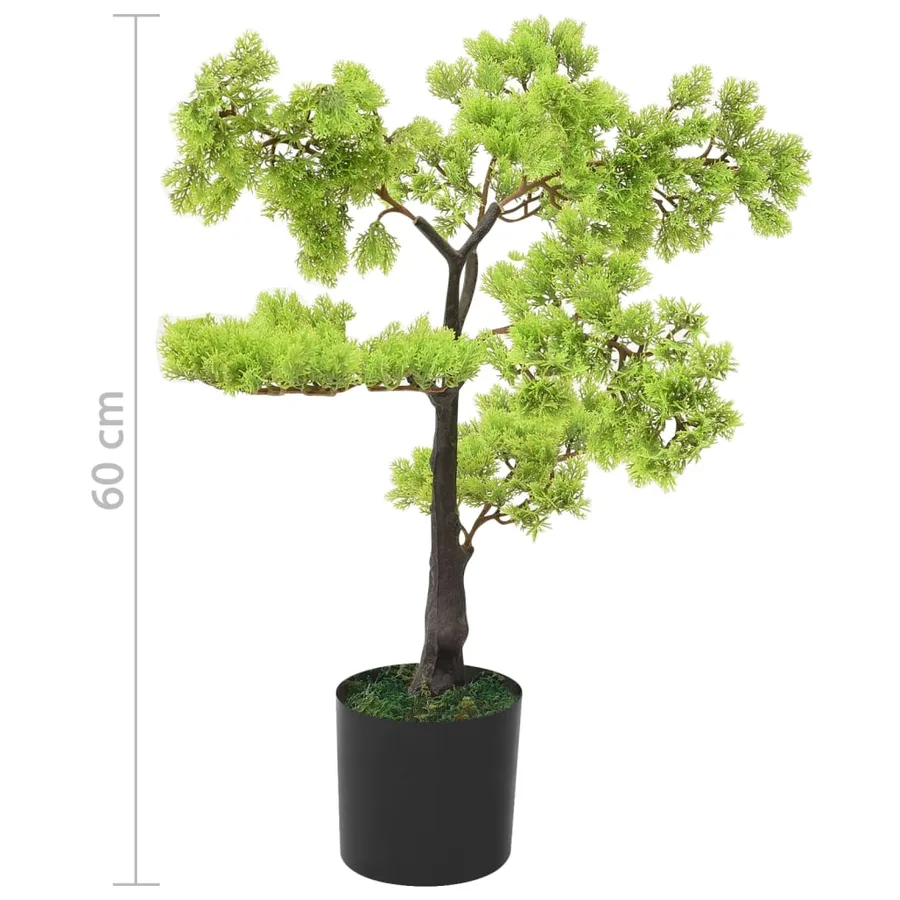 Bonsaï de cyprès artificiel avec pot 60 cm Vert - 7
