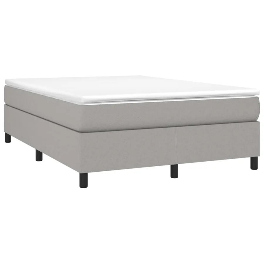 Sommier à lattes de lit avec matelas Gris clair 140x190cm Tissu - 3