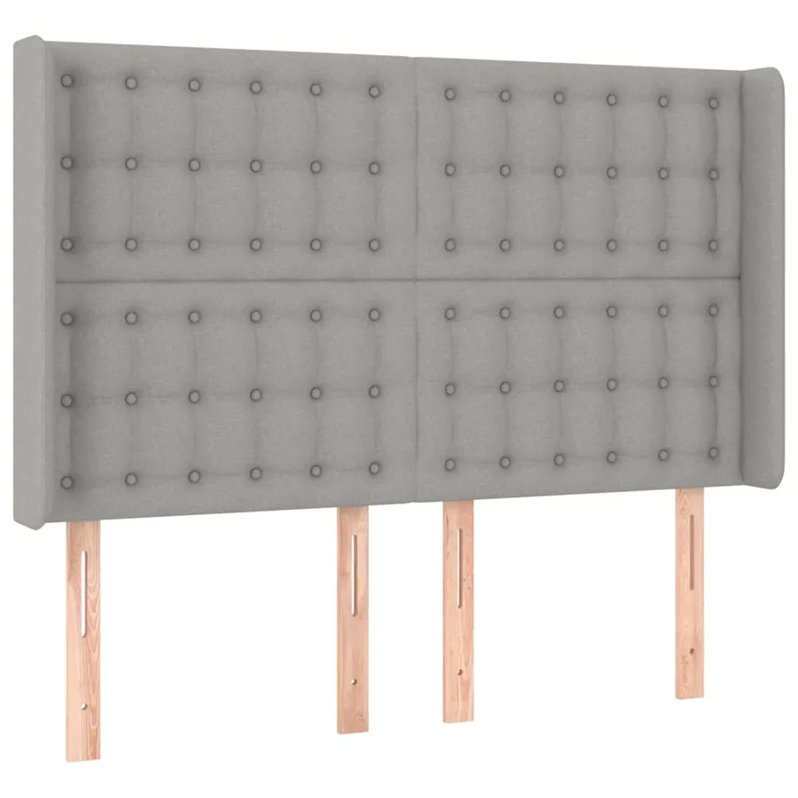 Sommier à lattes de lit matelas LED Gris clair 140x190 cm Tissu - 7