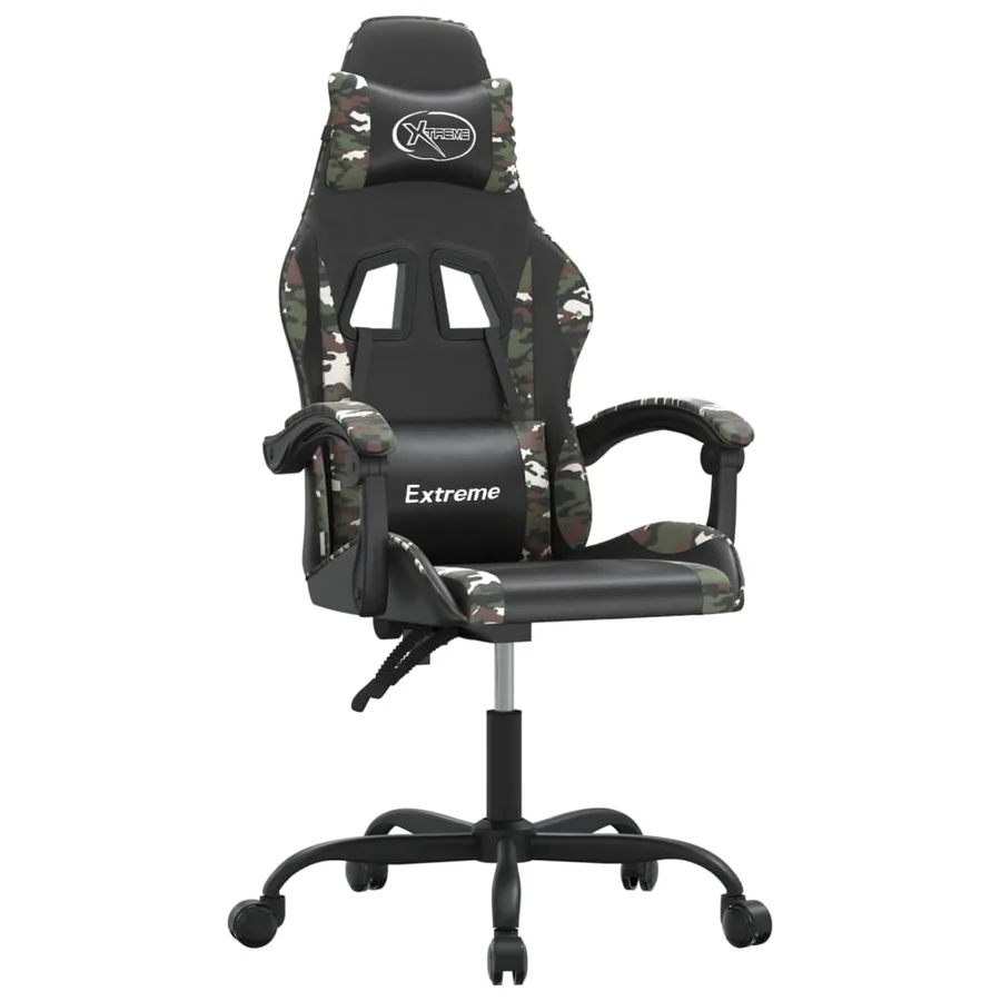 Chaise de jeu pivotante Noir et camouflage Similicuir - 2