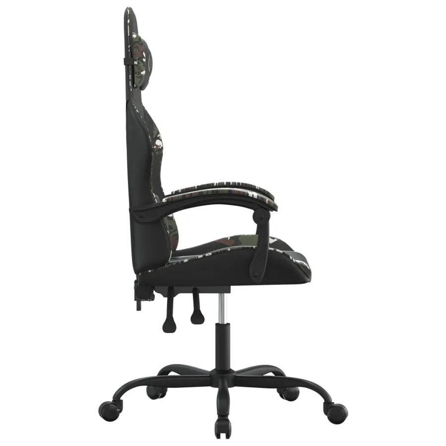 Chaise de jeu pivotante Noir et camouflage Similicuir - 4