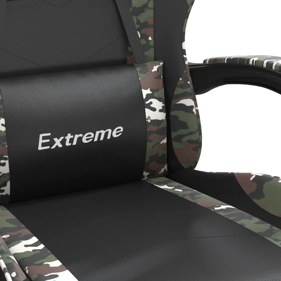 Chaise de jeu pivotante Noir et camouflage Similicuir - 6