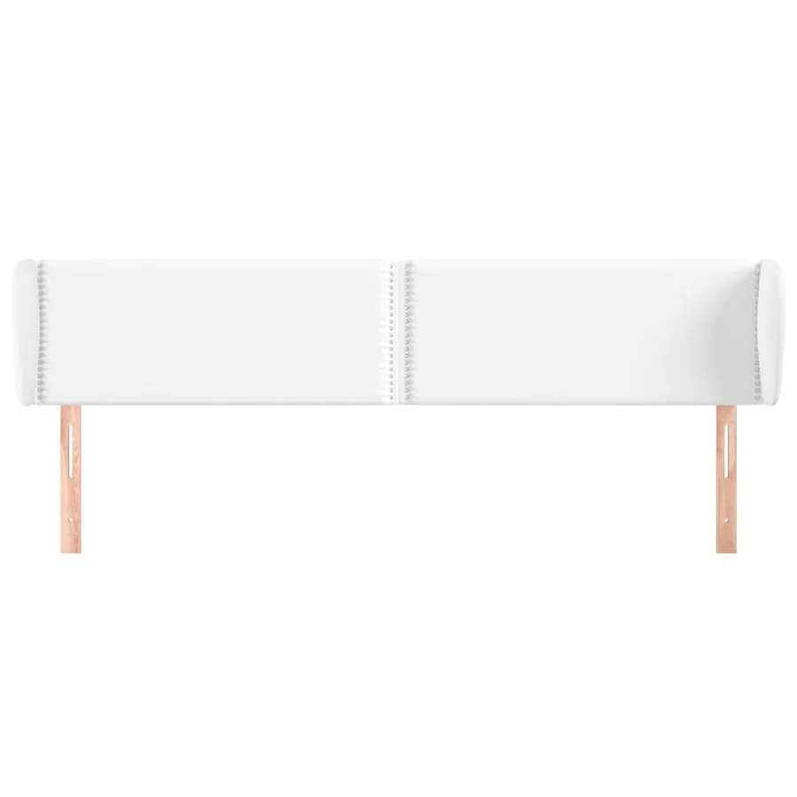 Tête de lit avec oreilles Blanc 203x23x78/88 cm Similicuir - 3