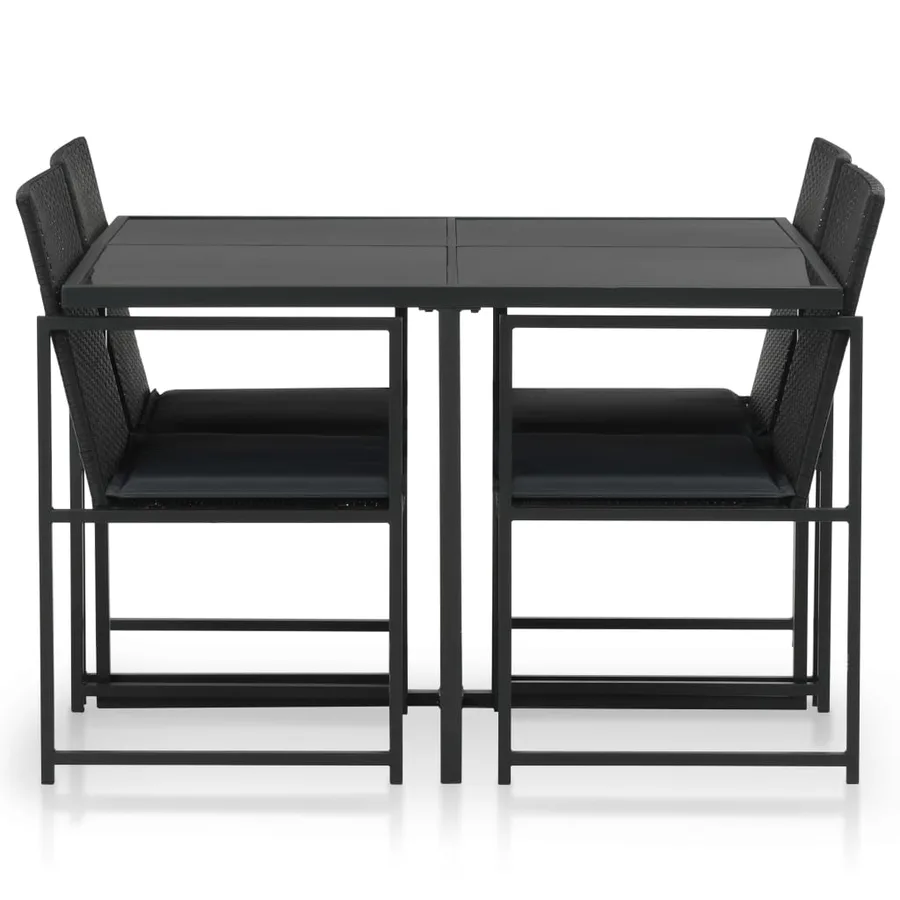 Ensemble à manger d'extérieur 5pcs avec coussins Résine tressée - 2
