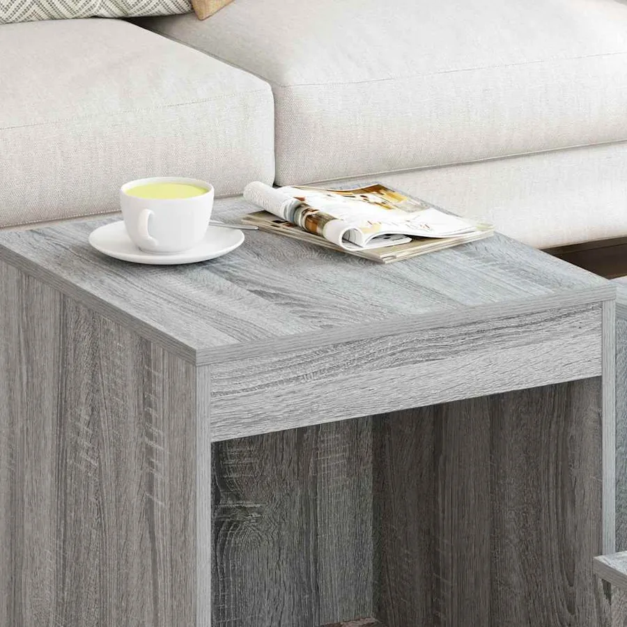 Tables gigognes 3 pcs Sonoma gris Bois d'ingénierie - 3