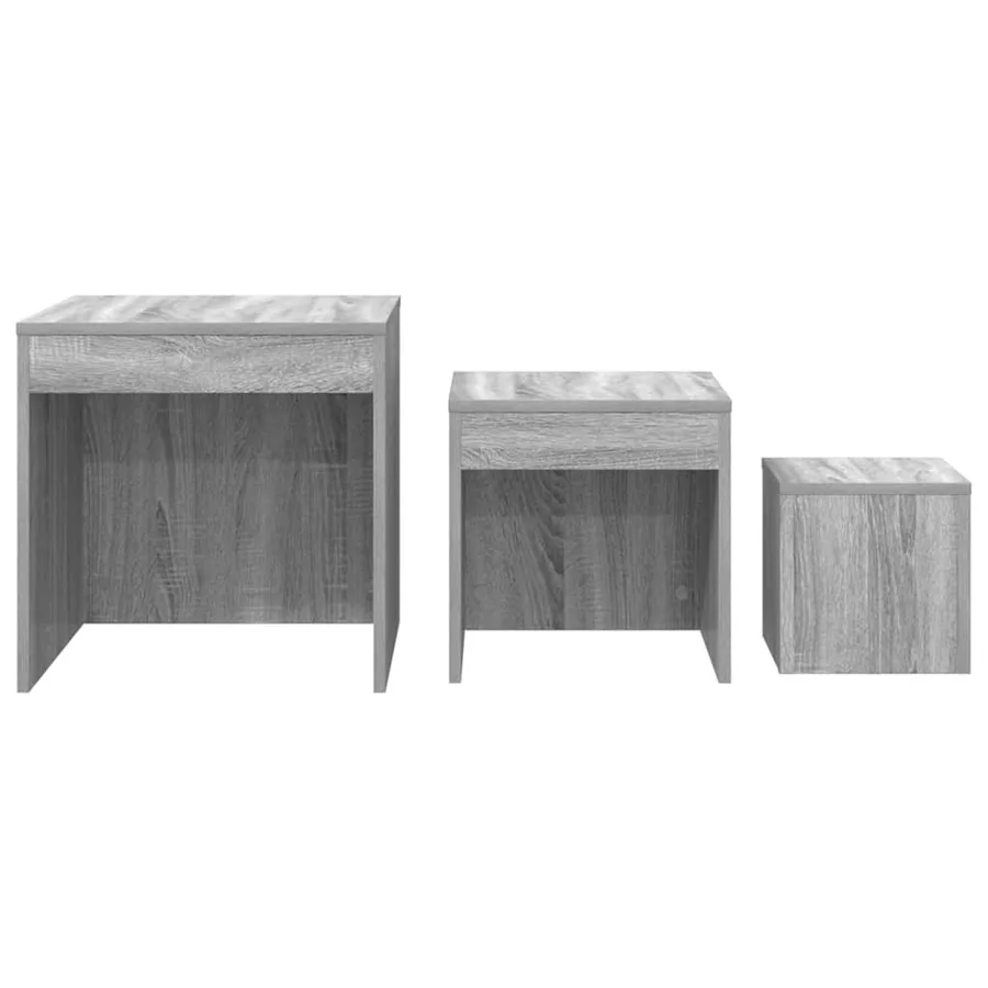 Tables gigognes 3 pcs Sonoma gris Bois d'ingénierie - 5