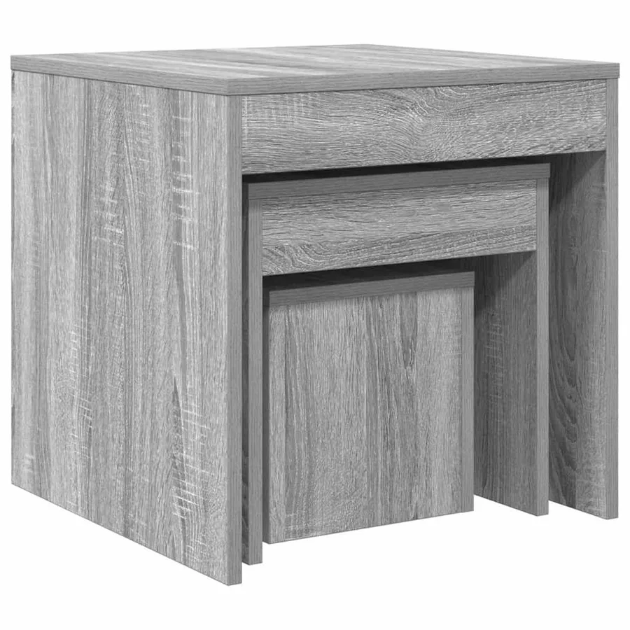 Tables gigognes 3 pcs Sonoma gris Bois d'ingénierie - 6