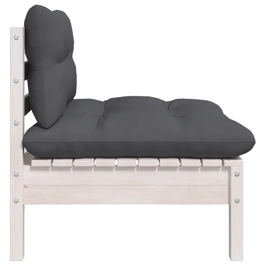 Salon de jardin 5 pcs avec coussins bois de pin massif - 10