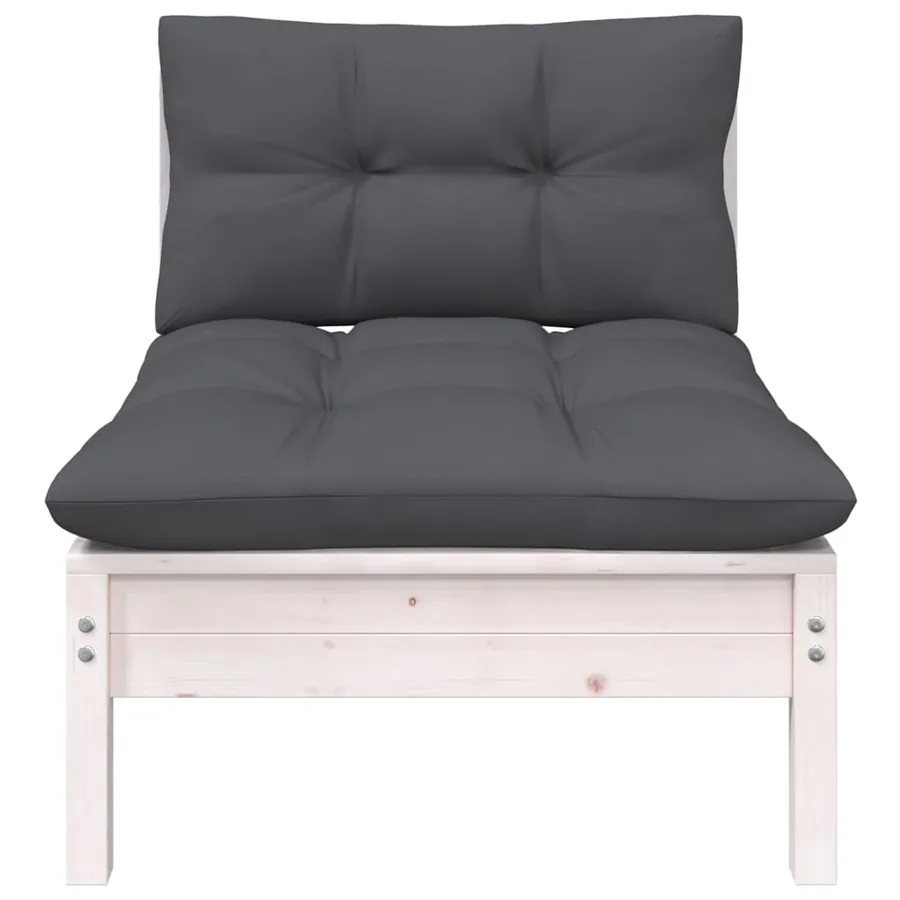 Salon de jardin 5 pcs avec coussins bois de pin massif - 5