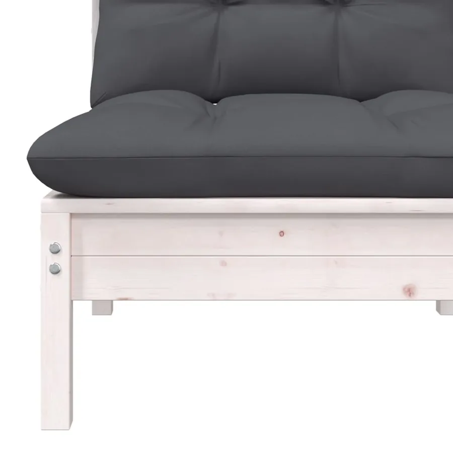 Salon de jardin 5 pcs avec coussins bois de pin massif - 6