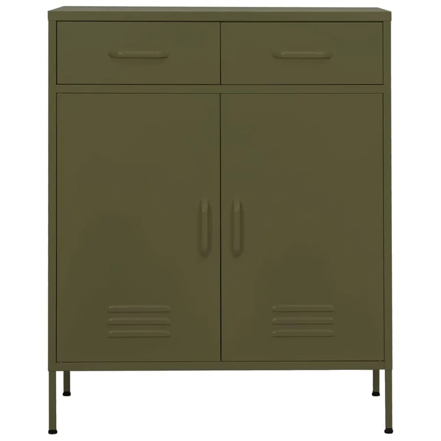 Armoire de rangement Vert olive 80x35x101,5 cm Acier - 2