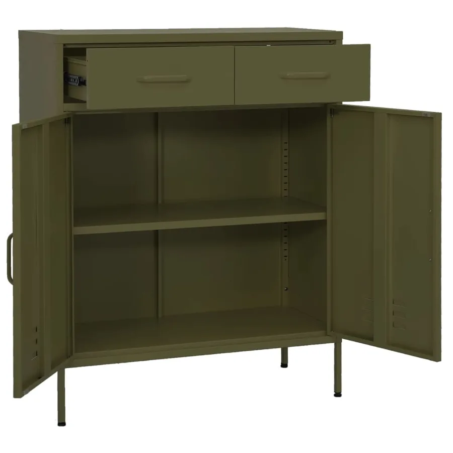 Armoire de rangement Vert olive 80x35x101,5 cm Acier - 5