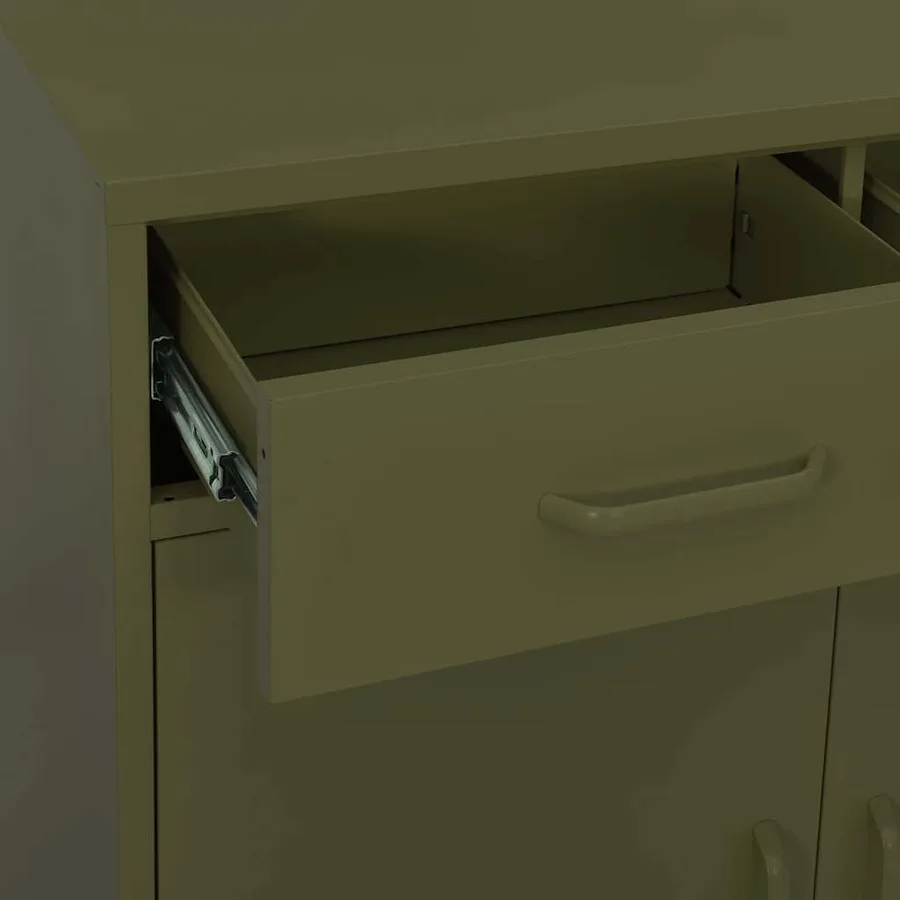 Armoire de rangement Vert olive 80x35x101,5 cm Acier - 6