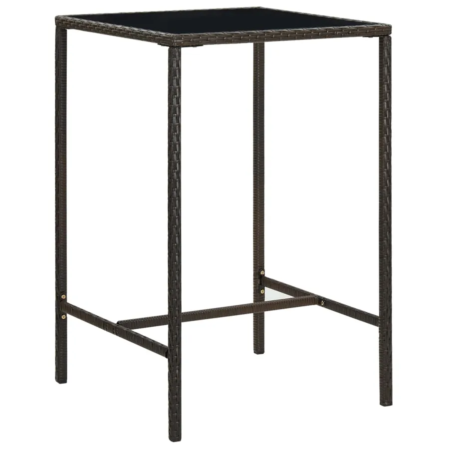 Ensemble de bar de jardin 5 pcs Résine tressée Marron - 3