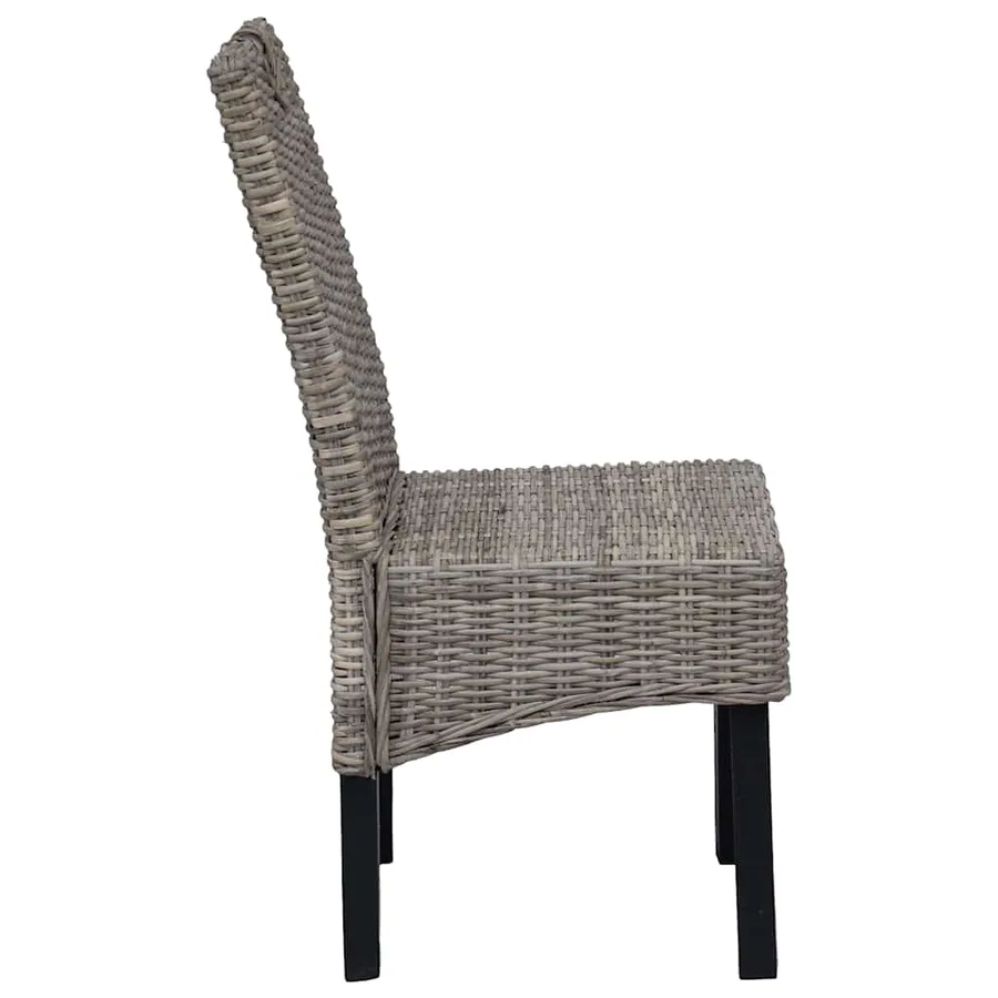 Chaises à manger lot de 2 rotin Kubu bois de manguier - 5