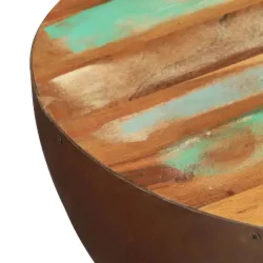 Table basse Forme de bol avec base en acier Bois recyclé - 10