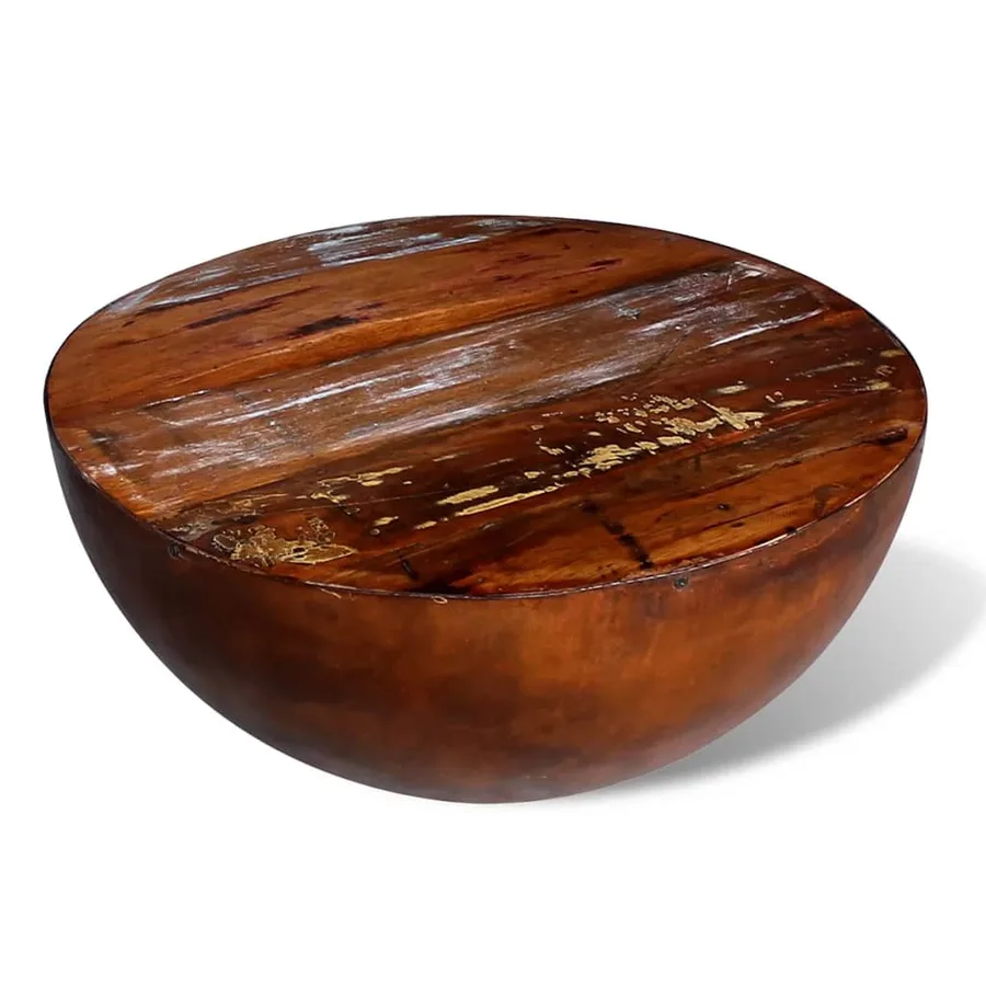 Table basse Forme de bol avec base en acier Bois recyclé - 2