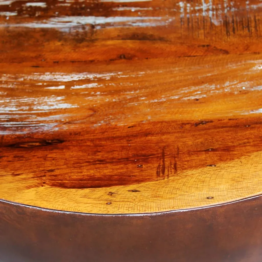 Table basse Forme de bol avec base en acier Bois recyclé - 5