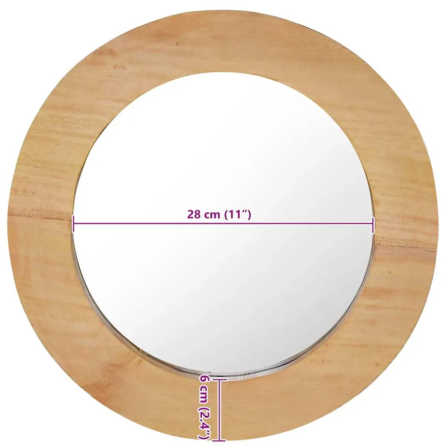 Miroir mural 40 cm Teck Rond - 6