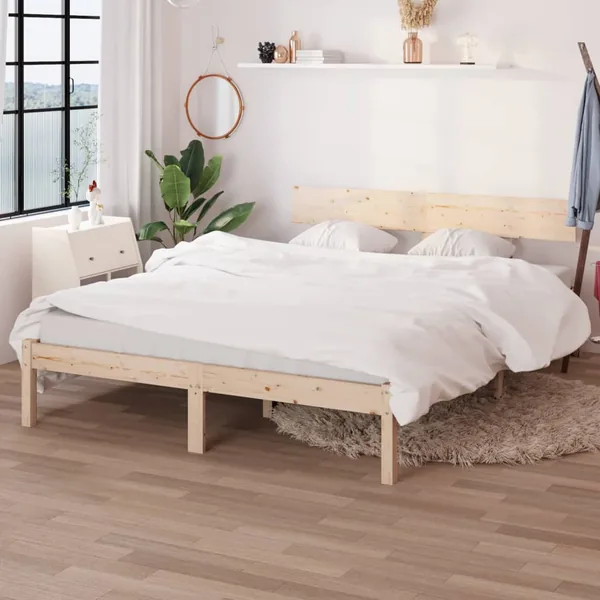 Cadre de lit sans matelas bois massif 120x200 cm