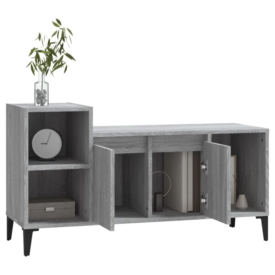 Meuble TV Sonoma gris 100x35x55 cm Bois d'ingénierie - 4