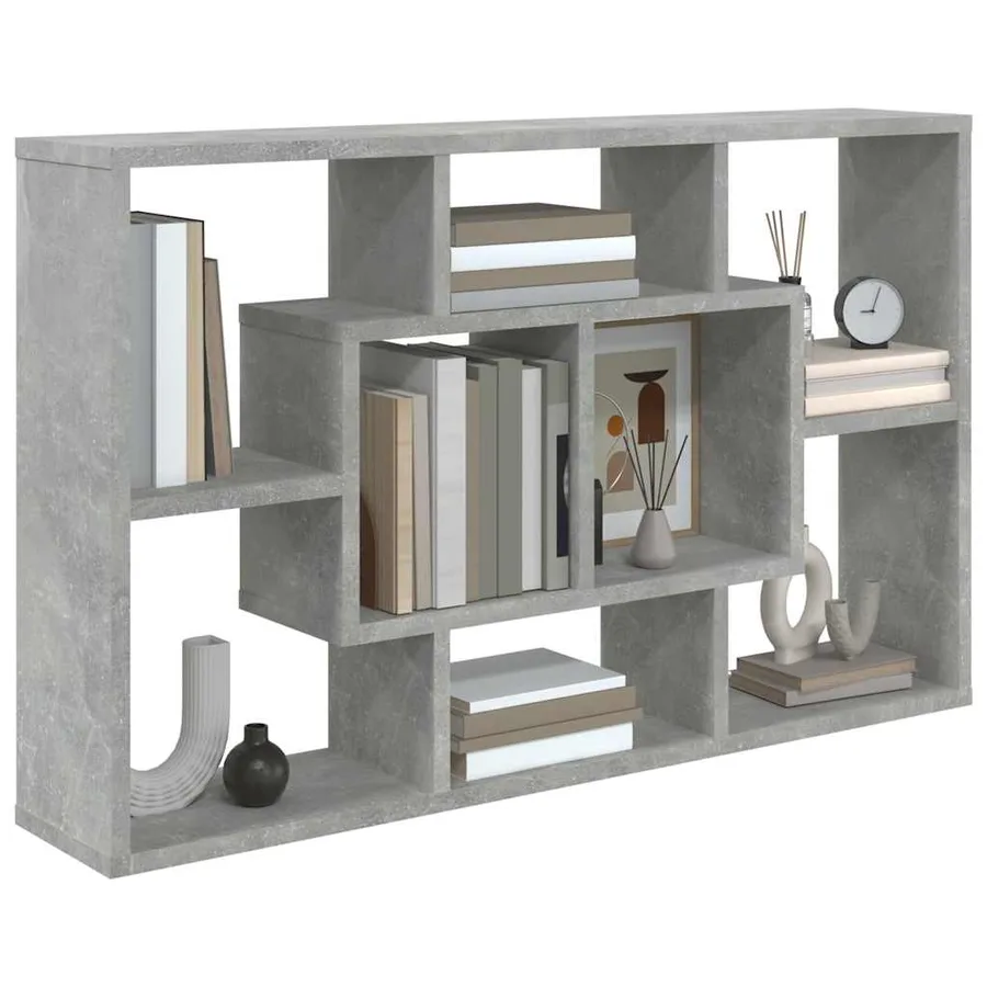 Étagère murale Gris béton 85x16x52,5 cm Bois d'ingénierie - 4