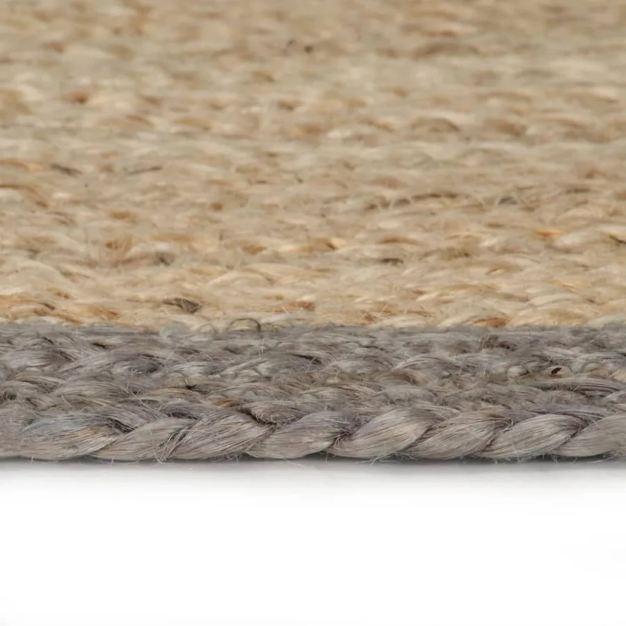 Tapis fait à la main Jute avec bord gris 180 cm - 3