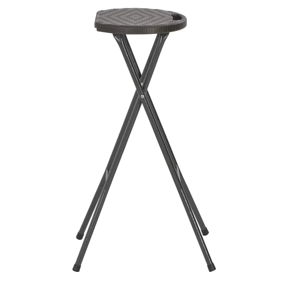 Tabouret de bar pliable lot de 2 PEHD et acier Aspect rotin - 3