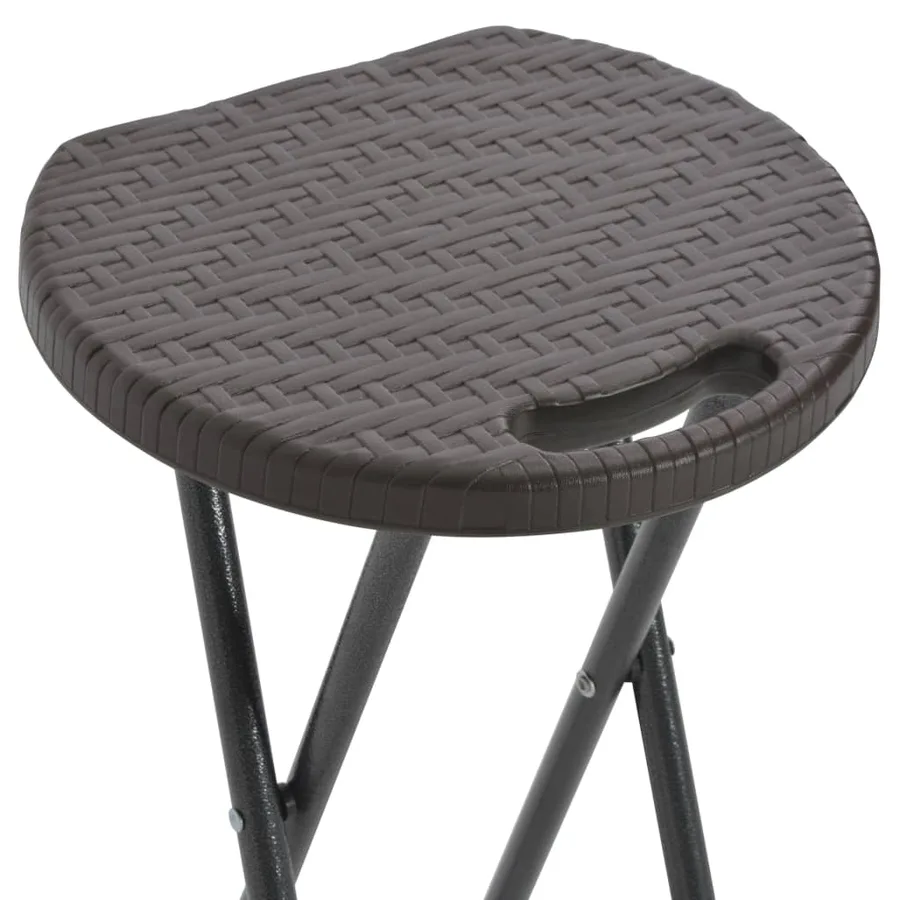 Tabouret de bar pliable lot de 2 PEHD et acier Aspect rotin - 6