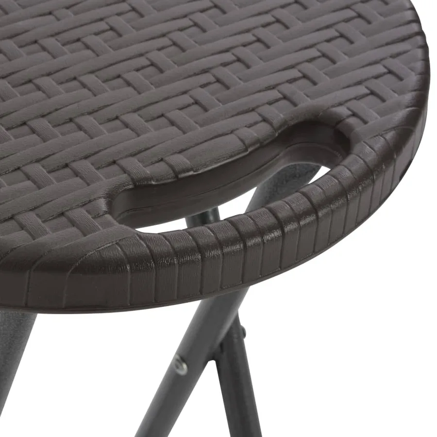 Tabouret de bar pliable lot de 2 PEHD et acier Aspect rotin - 7
