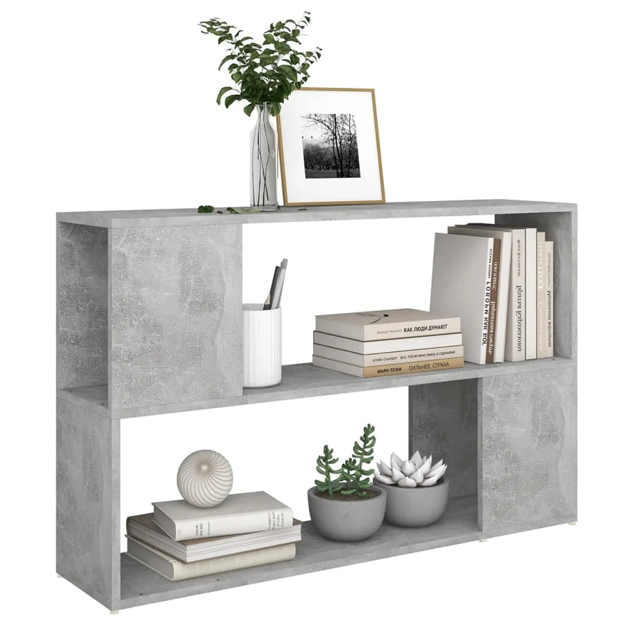 Bibliothèque Gris béton 100x24x63 cm Bois d'ingénierie - 5