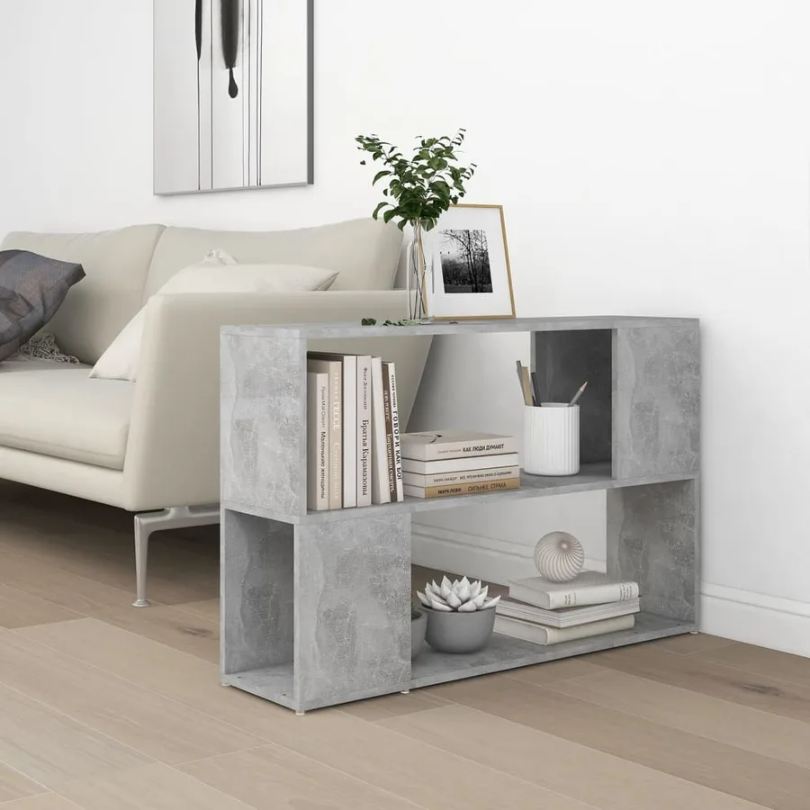 Bibliothèque Gris béton 100x24x63 cm Bois d'ingénierie - 6