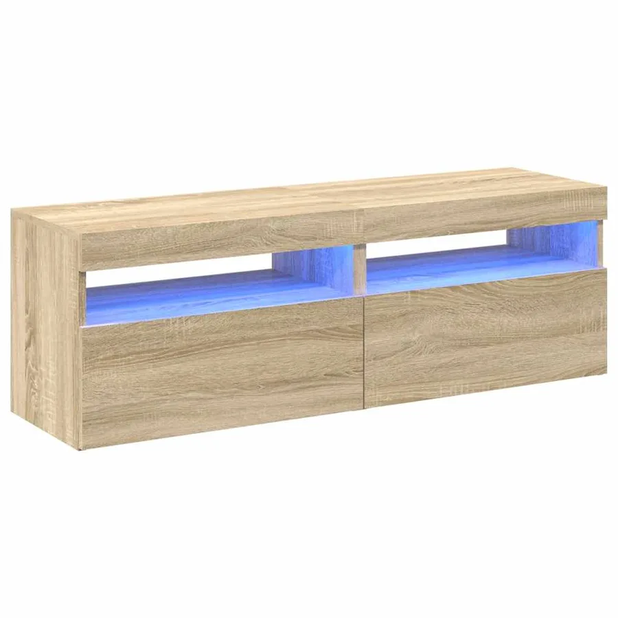 Meubles TV avec lumières LED 2 pcs Chêne sonoma 60x35x40 cm - 2