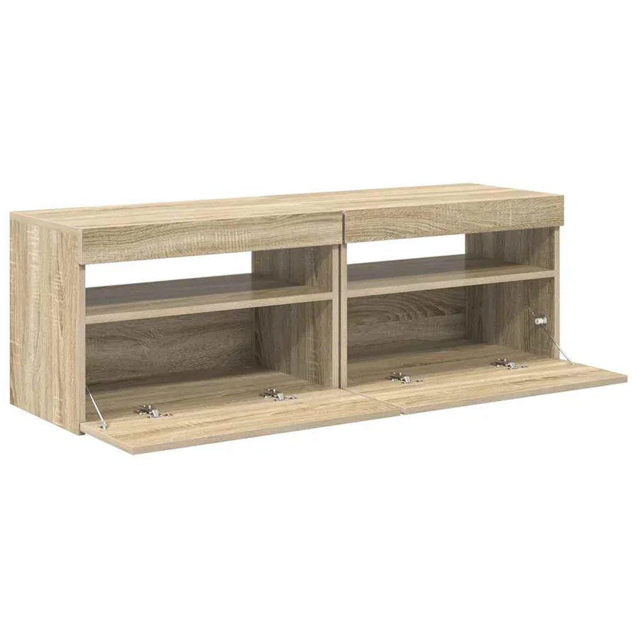 Meubles TV avec lumières LED 2 pcs Chêne sonoma 60x35x40 cm - 7