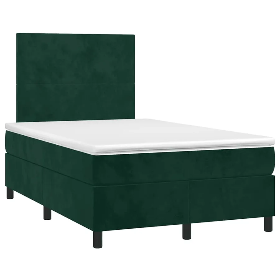 Sommier à lattes de lit avec matelas LED Vert foncé 120x200 cm - 3