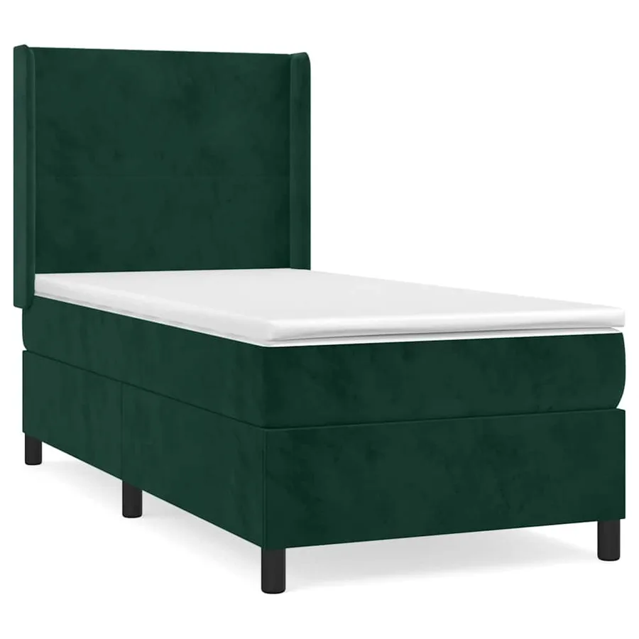 Sommier à lattes de lit avec matelas Vert foncé 100x200 cm - 2
