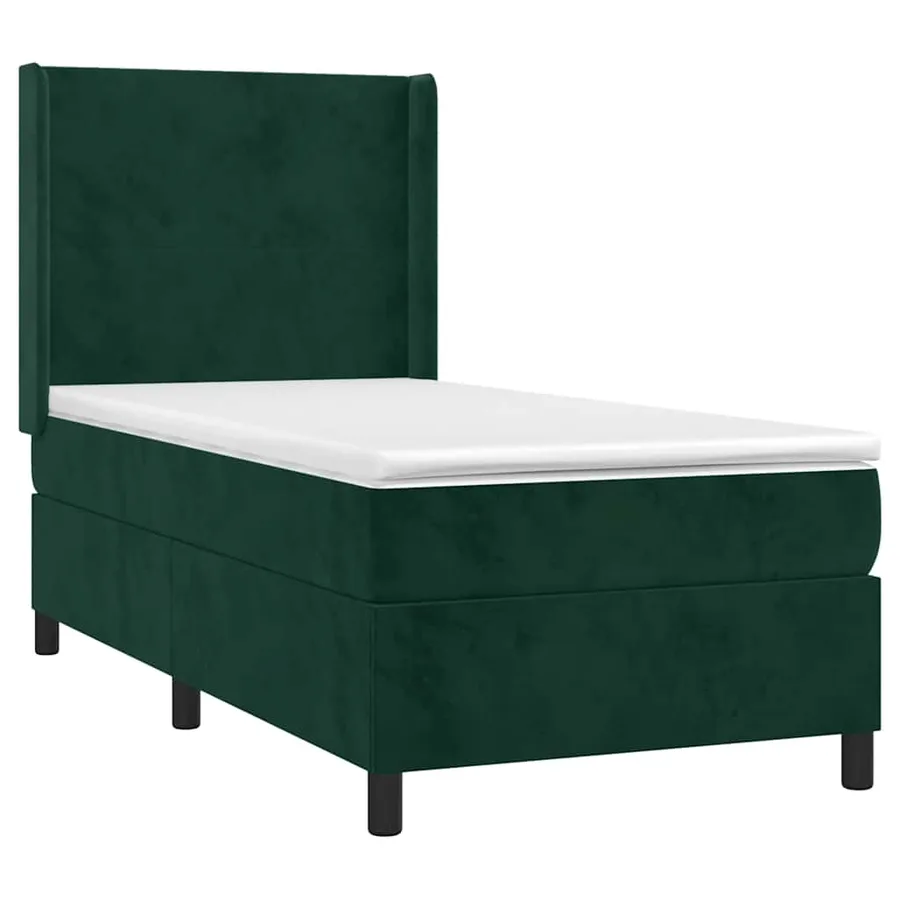 Sommier à lattes de lit avec matelas Vert foncé 100x200 cm - 3