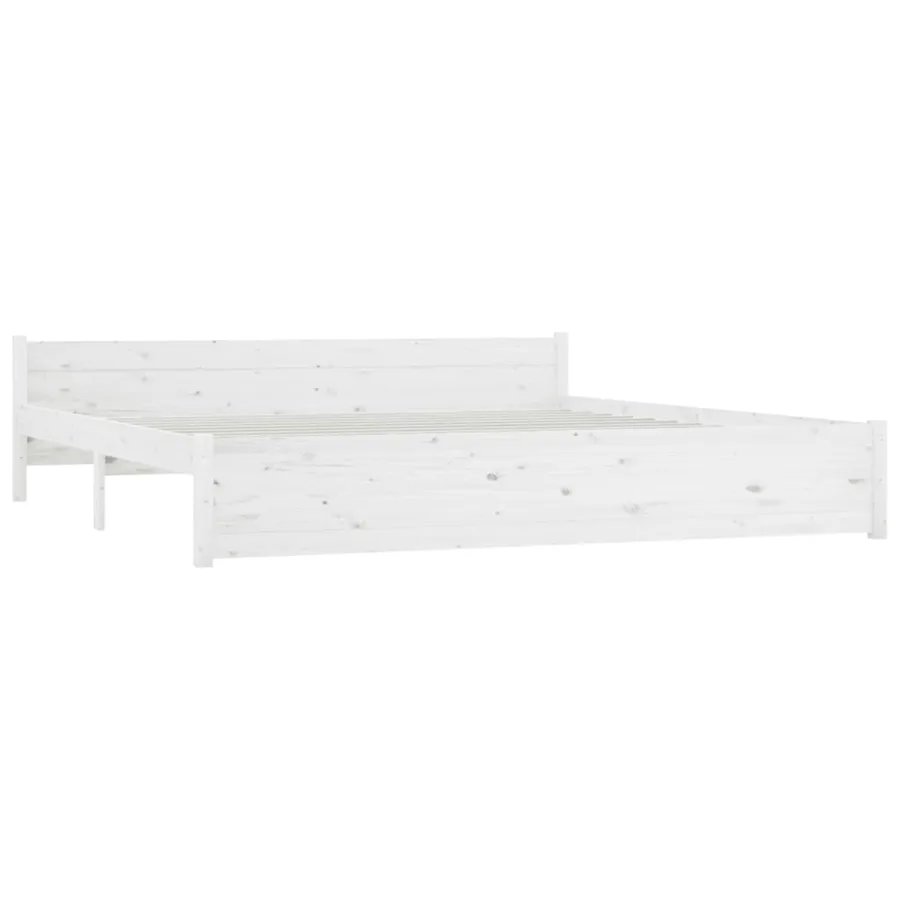 Cadre de lit sans matelas avec tiroirs blanc - 5