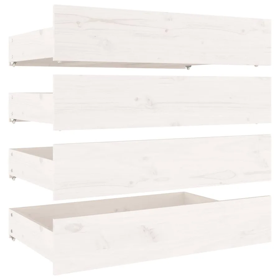 Cadre de lit sans matelas avec tiroirs blanc - 7