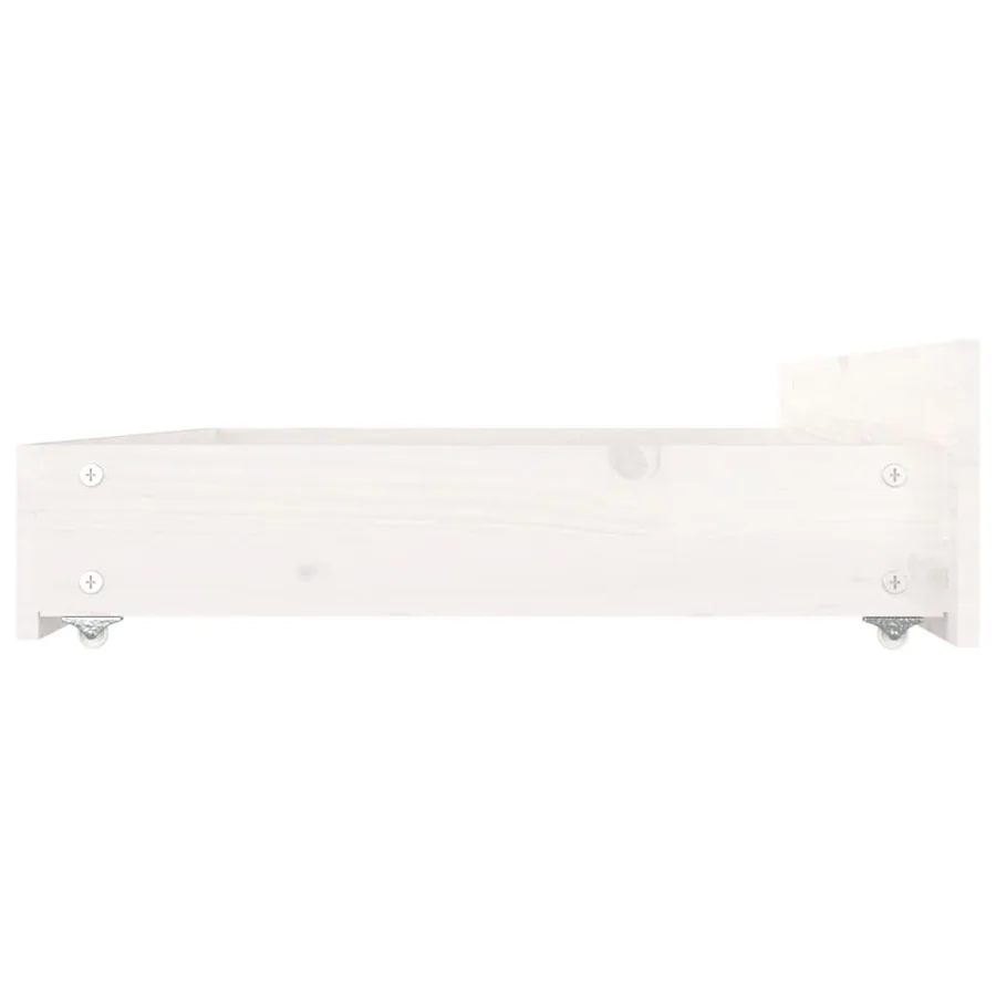 Cadre de lit sans matelas avec tiroirs blanc - 9