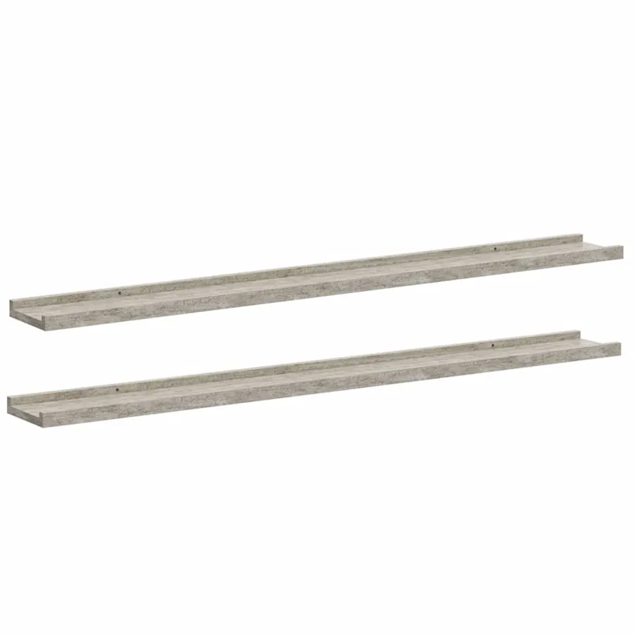 Étagères murales 2 pcs Gris béton 100x9x3 cm - 2